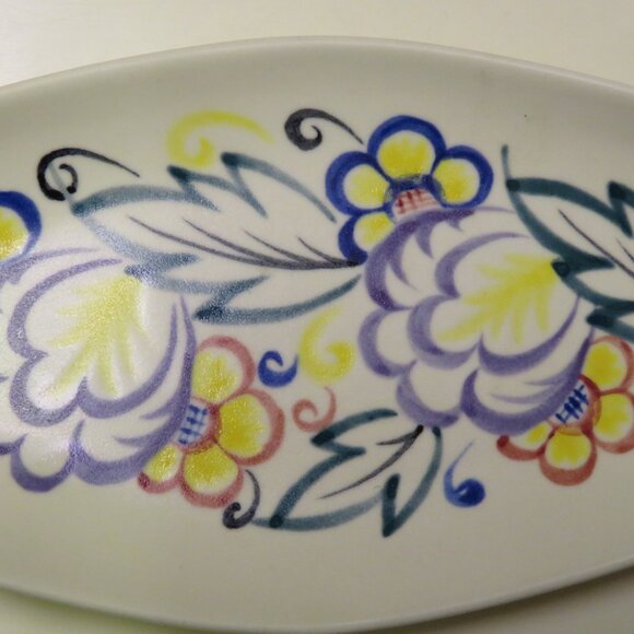 Poole Pottery Relish Candy Dish Floral Design Vintage (K671) - Picture 5 of 8